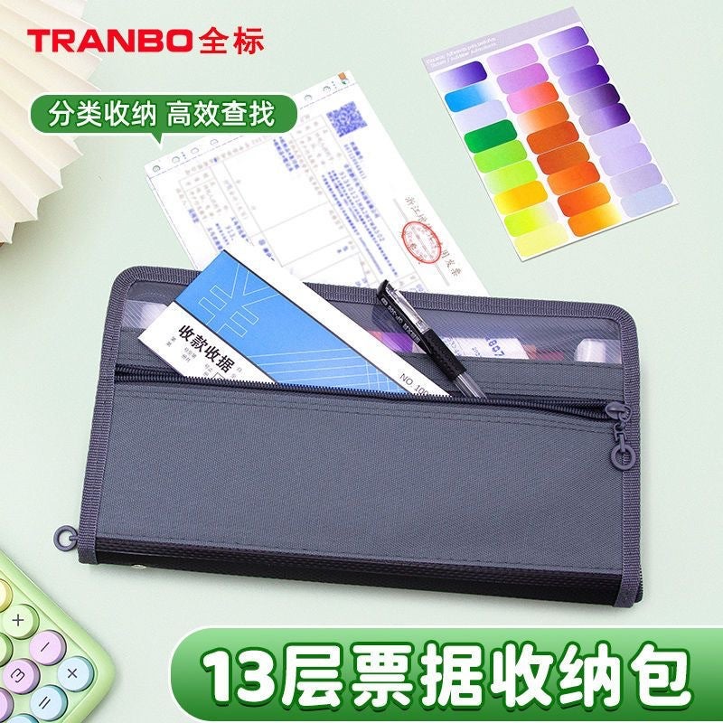 A4 Accordion Bag Folder Double Zipper 13-Layer Large Capacity Student Test Paper Storage Bag Office Document Bag - Image 3